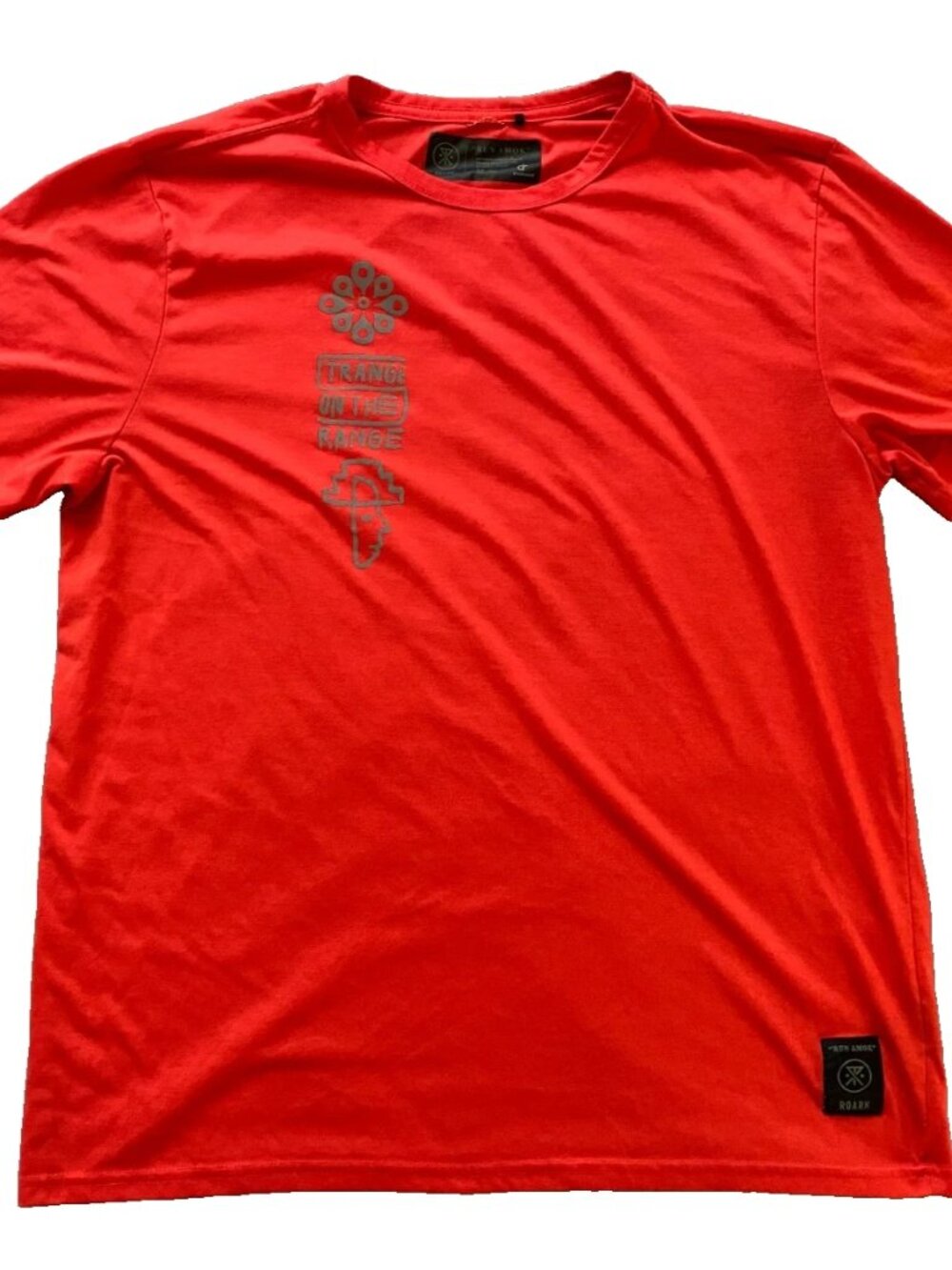 Roark Run Amok Men's XL Red Mathis Happy Sun Graphic Print Running T-Shirt